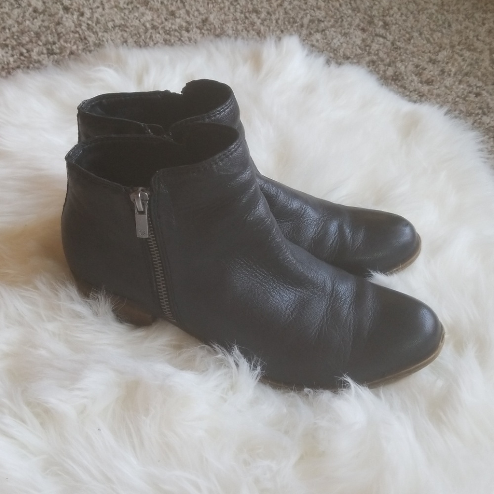 Lucky Brand Leather Booties Black 9 1/2